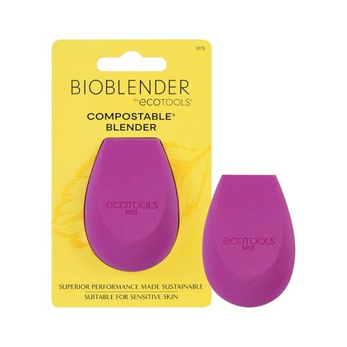 EcoTools Bioblender Makeup Sponge Compostable Makeup Blender For Liquid Cream Foundation Sustainable Seamless Applicatio