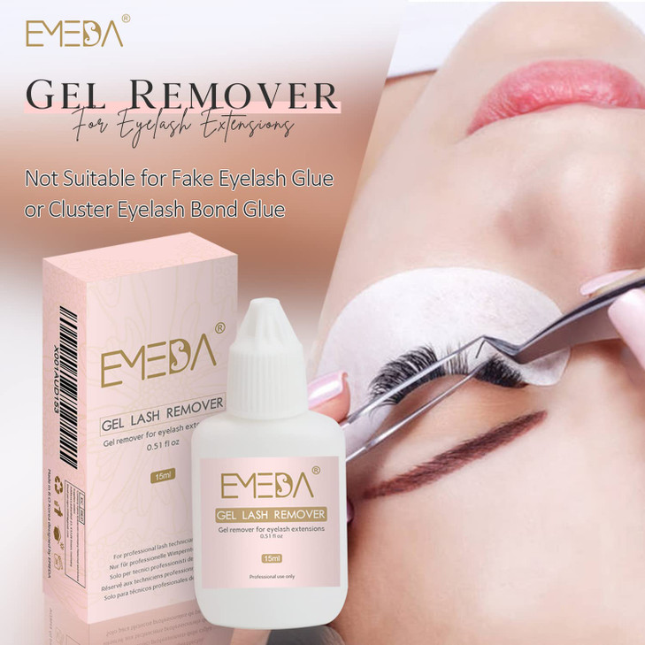 EMEDA Eyelash Extension Remover Gel 15ml Quickly Dissolves Powerful Lash Adhesive Not for Clusters Glue Professional Rem
