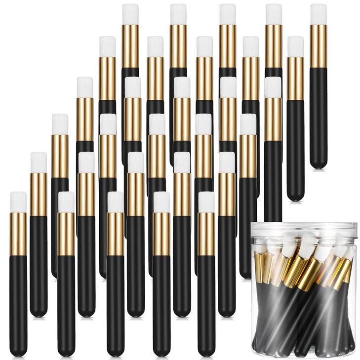 30 Pieces Lash Brushes for Cleaning Lash Shampoo Brushes for Eyelash with Container Blackhead Removing Nose Pore Deep Cl