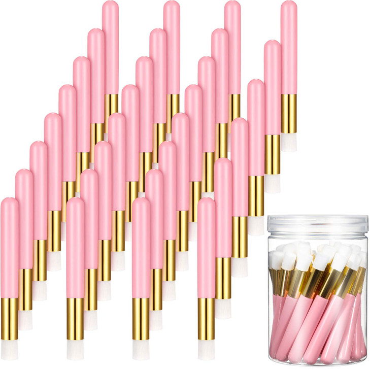 30 Pieces Lash Brushes for Cleaning Lash Shampoo Brushes for Eyelash with Container Blackhead Removing Nose Pore Deep Cl
