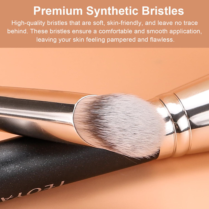 TEOYALL Angled Concealer Brush Synthetic Contour Brush for Blending Setting Buffing with Liquid Cream and Powder Cosmeti