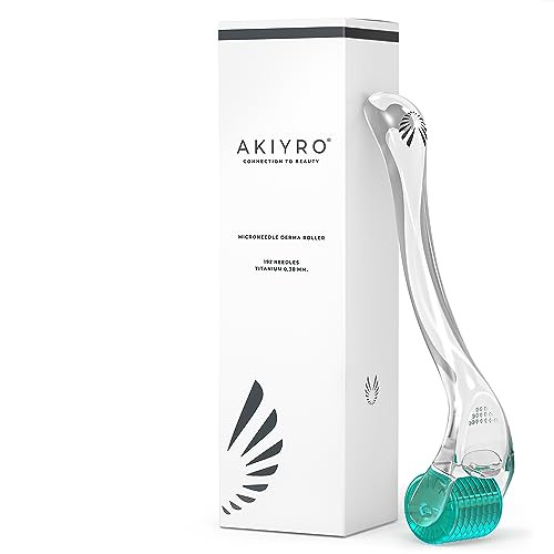 AKIYRO Derma Roller 030mm Microneedle Roller with Storage Case 192 Micro Needling Dermal Tool for Face Beard Scalp Body