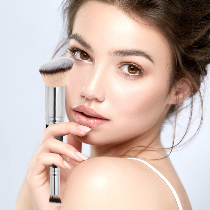 Daubigny Makeup Brushes Dualended Foundation Brush Concealer Brush Perfect for Any Look Premium Luxe Hair Rounded Taperd