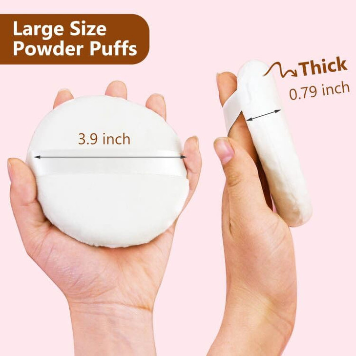 4 Pack Extra Large Body Powder Puff Soft Cotton Powder Puffs 413 Inch Dusting Powder Puff Washable Round Powder Puffs fo