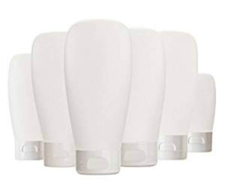 ericotry 6pcs 150ml5oz Clear Plastic Cosmetic Soft Tubes Empty Squeeze Bottles with Flip Cap Refillable Makeup Container