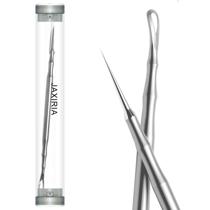 Pointed Blackhead Removal 2in1 Acne Extractor Tool Stainless Steel Whitehead Remover for FaceNose