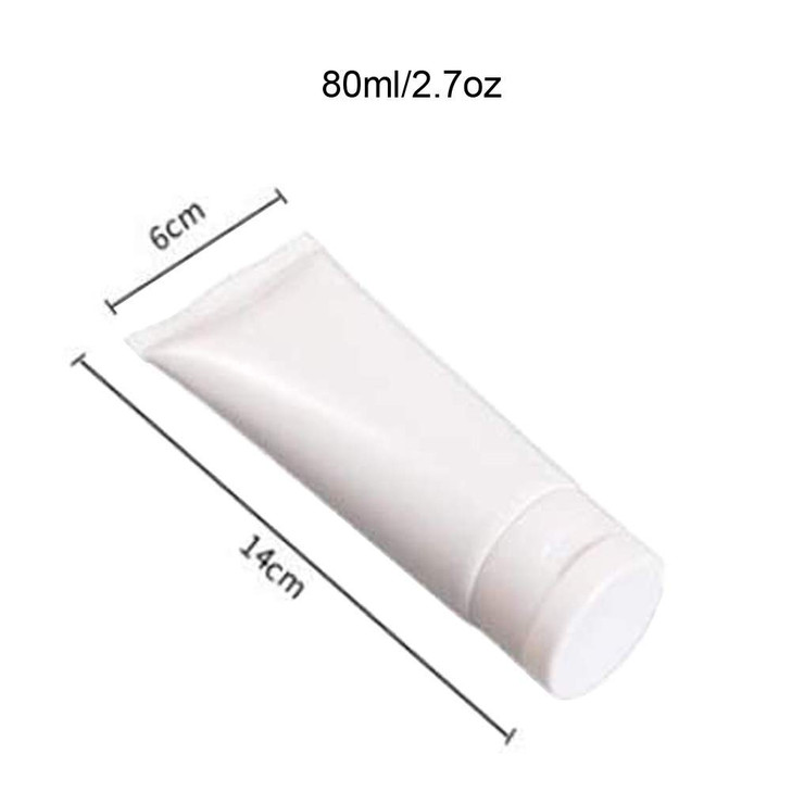 NARAMAX 20PCS 80ml27oz Empty White Plastic Soft Tubes Squeeze Bottles with Flip Cap Travel Cosmetic Makeup Facail Cleane