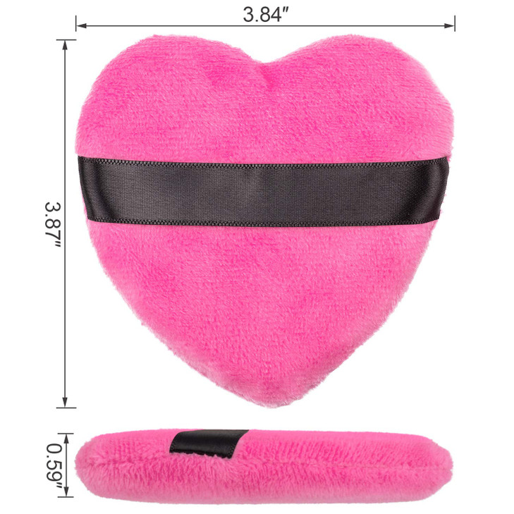 OIIKI 4PCS Makeup Puffs Polyester Powder Puff Makeup Tool Sponges Blender Cleanser in Love Shape with Strap for Cosmetic