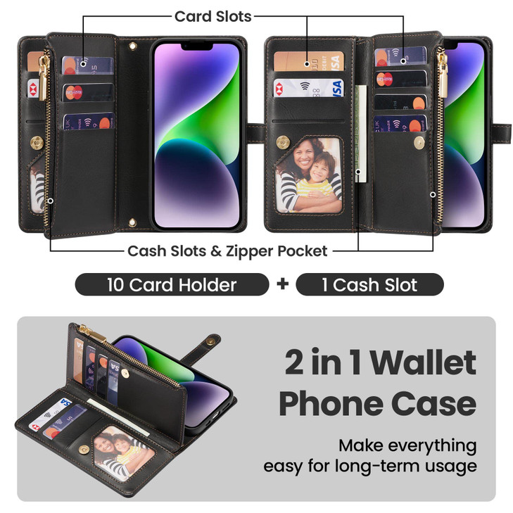 ZCDAYE Case for iPhone 13, iPhone 13 (6.1 inches) Wallet Phone Case with Cover Painting, Premium Zipper Flip Leather Phone Case for iPhone 13 (6.1 in