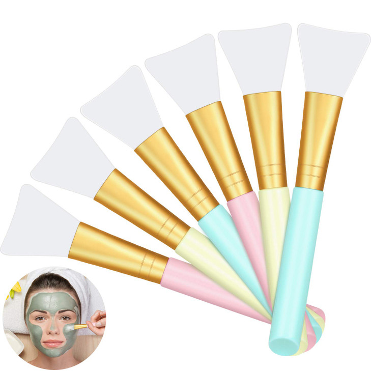 Boao 12 Pieces Silicone Face Mask Brushes Soft Silicone Facial Mud Mask Applicator Brush for Sleeping Mask Mud Mask Hair