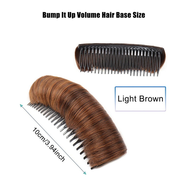 Bamboopack 3PCS Hair Bun Invisible False Hair Clip Hair Base Bump Fluffy Hair Pad Styling Insert Tool for Women Lady Girls (Light Brown) online at globaldelivered
