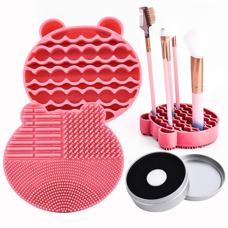 Silicon Makeup Brush Cleaner Mat with Brush Drying manual Make up brush cleaner cleanser machine Cosmetic Brush Cleaning