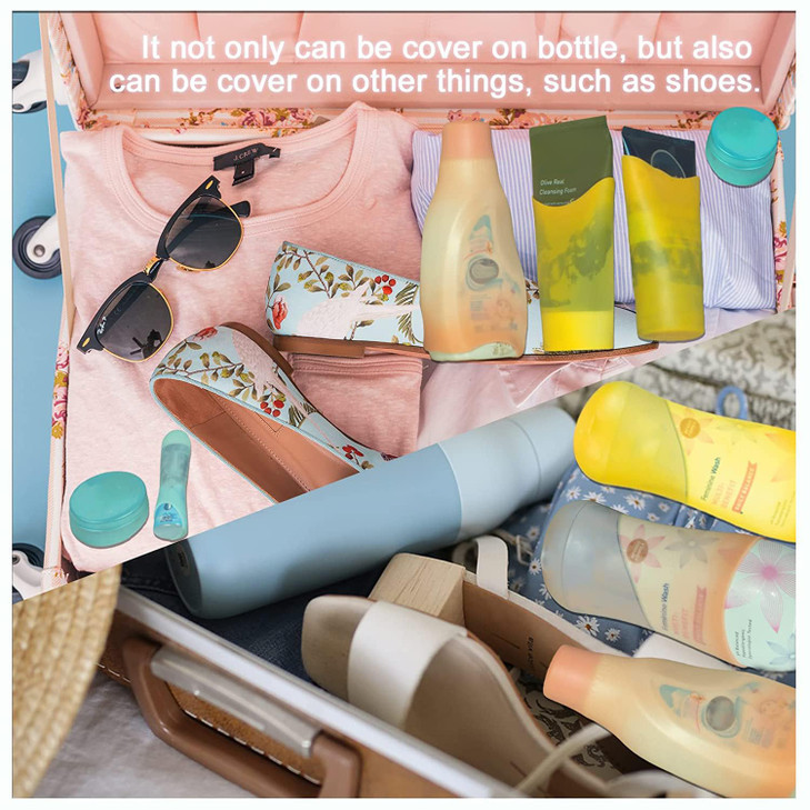 TRANOMOS 10 Pack Silicone Bottle Covers Travel Essentials for Women Men, Beach Vacation Essentials, Travel Size Toiletries Accessories, Cruise Ship E online at globaldelivered