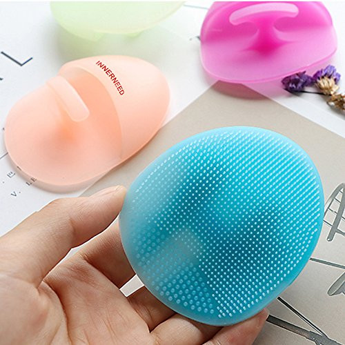 INNERNEED Super Soft Silicone Face Cleanser and Massager Brush Manual Facial Cleansing Scrubber Handheld Wash Pad for Se