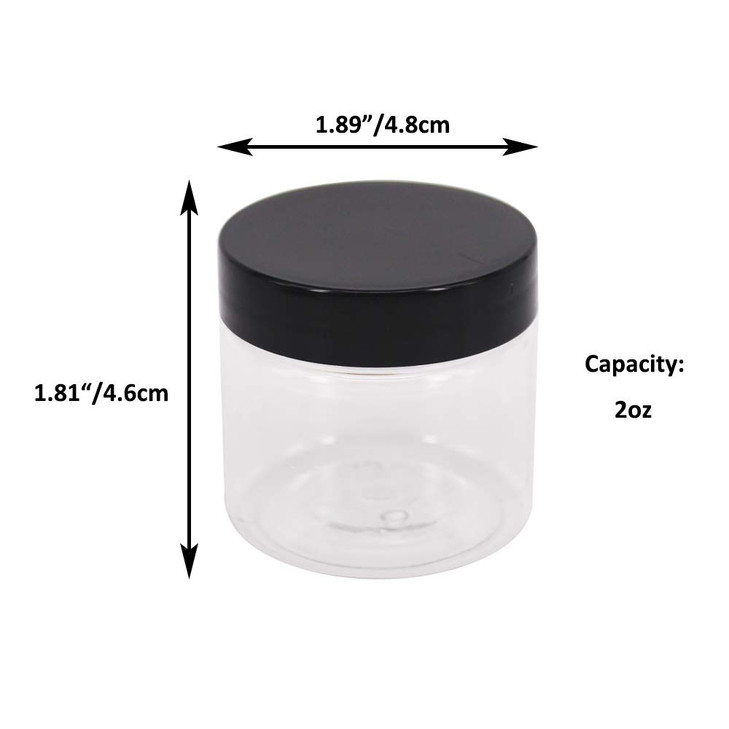 zmybcpack 48 pack 2 OZ55ml Round Clear Plastic Slime Jars With Lids Labels 2 Pens PET Containers Storage Jars Travel Jar