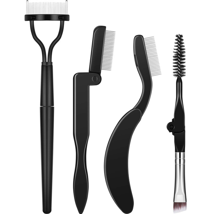 Boao 4 Pieces Folding Eyebrow Comb Eyelash Comb Lash Separator Tool Eyelash Grooming Brush for Making Up Supplies Tools4