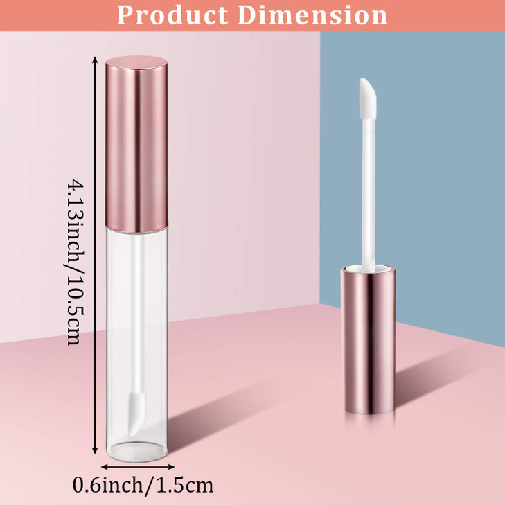 Blulu 30 Pcs 10 ml Lip Gloss Tubes Bulk Empty Refillable Lip Balm Bottle Clear Plastic Gloss Container Reusable Lipstick
