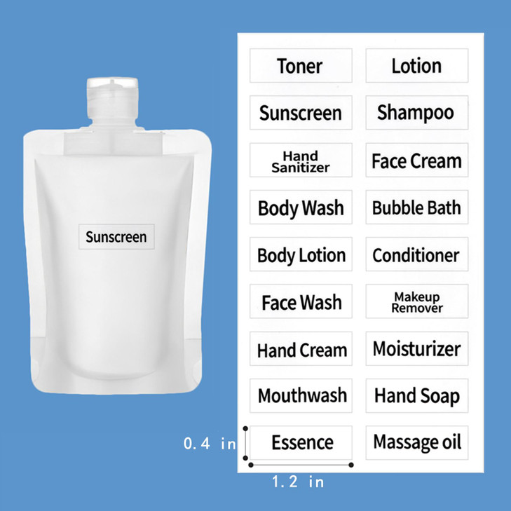TUZAZO 15 Pack Travel Pouches for Toiletries TSA Approved Travel Size Container Refillable Empty Small Stand Up Travel P
