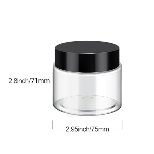 SATINIOR 6 Pack 8 oz Plastic Jars Containers with Lids Widemouth Refillable Leakproof Reusable Round Empty Jars for Trav