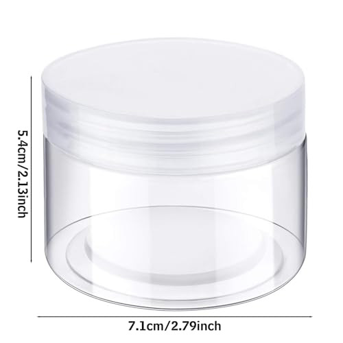 SATINIOR 6 Pack 5 oz Plastic Jars Containers with Lids Widemouth Refillable Leakproof Reusable Round Empty Jars for Trav