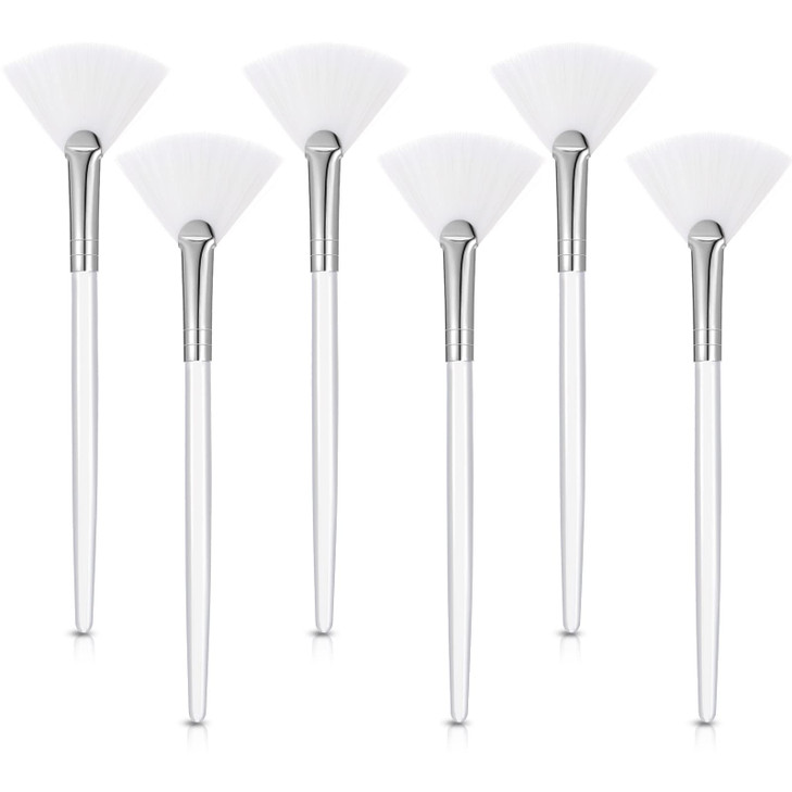 Maitys 6 Pieces Fan Mask Brushes Soft Fan Facial Mask Applicator Tools Brush Makeup Brushes Cosmetic Tools with Handle f