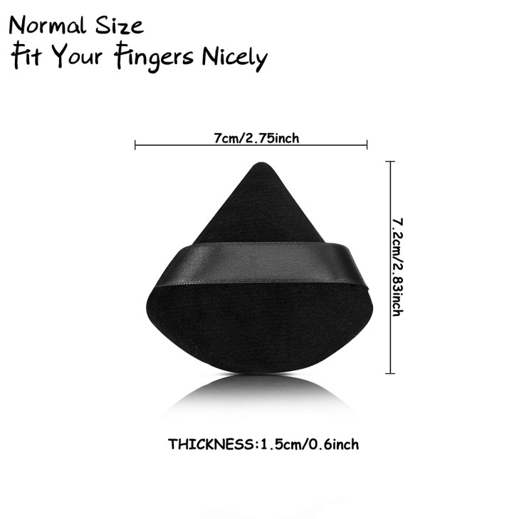 Maitys 10 Pcs Triangle Powder Makeup Puffs Face Soft Velour Puff Beauty Setting Sponge for Loose Foundation Blending Ble