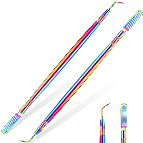 Chumia 2 Pieces 2 in 1 Lash Lift Tool Eyelash Separator Tool with Comb Stainless Steel Metal Lash Perm Lift Rods for Eye