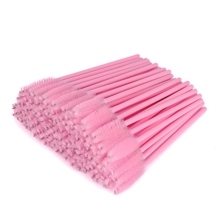 G2PLUS 100PCS Disposable Eyelash Brushes Adjustable Mascara Wands Makeup Applicator Lash Spoolies Brushes for Eyelash Ex