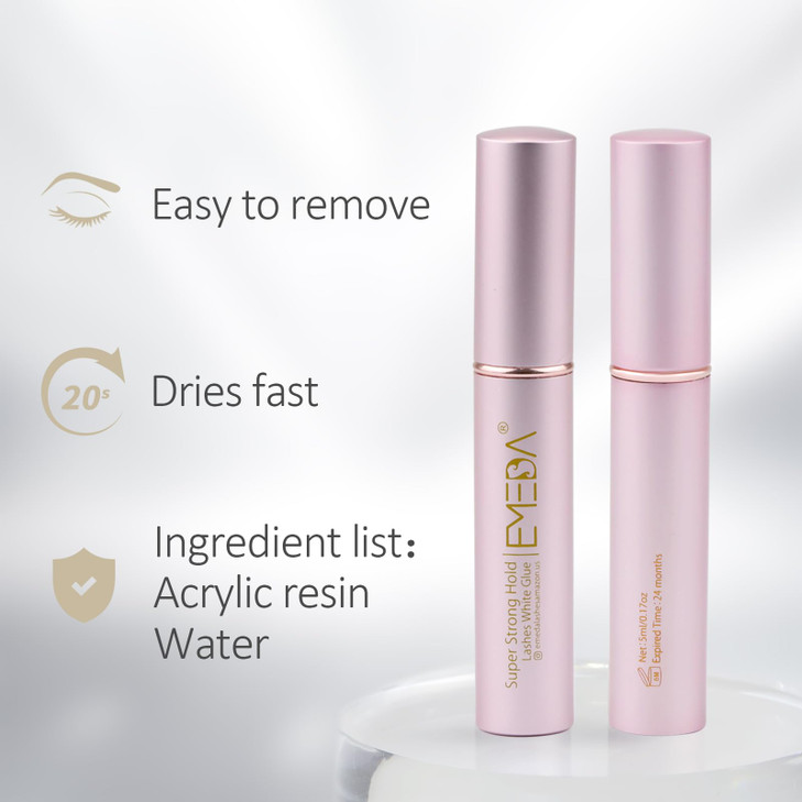 EMEDA False Eyelash Glue Super Strong Hold 24H Face Glue for Gems Glitter Makeup Clear Strong Hold Water Proof Latex Fre