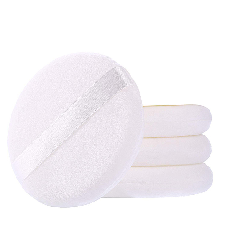 WSYUB Powder Puff Powder Puff for Body Powder Ultra Soft Large Velour Body Powder Puffs 413 inch4pcsWhite Round