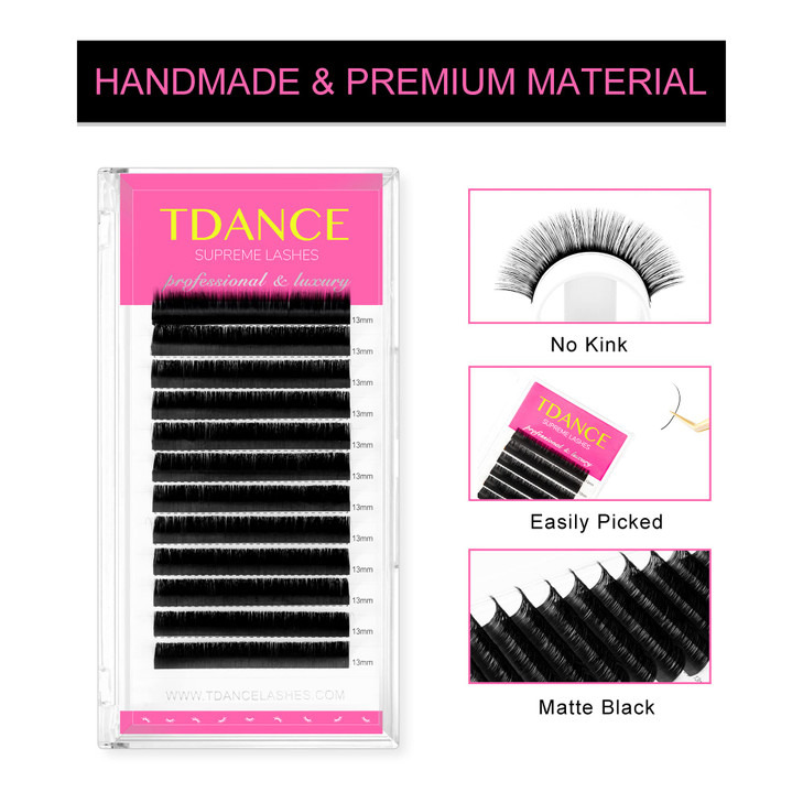 TDANCE Lash Extension Matte Black Eyelash Extension C CC D DD J B L Curl Volume Classic Lash Extensions 003018mm Thickne