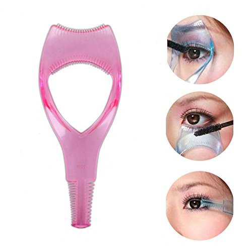 2PCS Women Lady Upper Lower Eyelash Mascara Guard Applicator Guide Template with Eyelash Comb Girls Plastic Eye Lash Ass