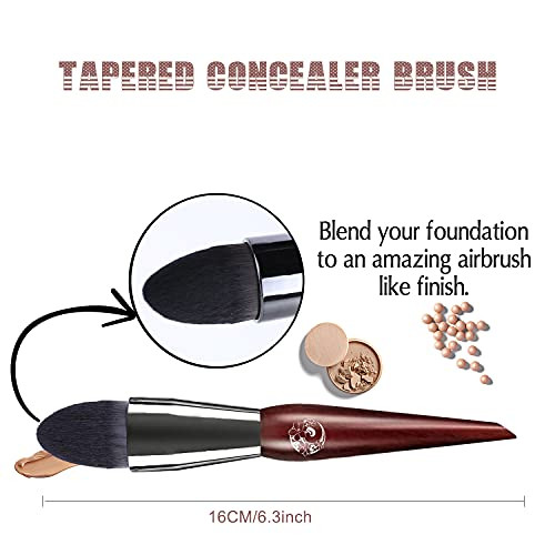 ENERGY Concealer BrushTapered Kabuki Foundation Makeup Brush for Under Eye Concealing Blending Liquid Cream Setting Powd