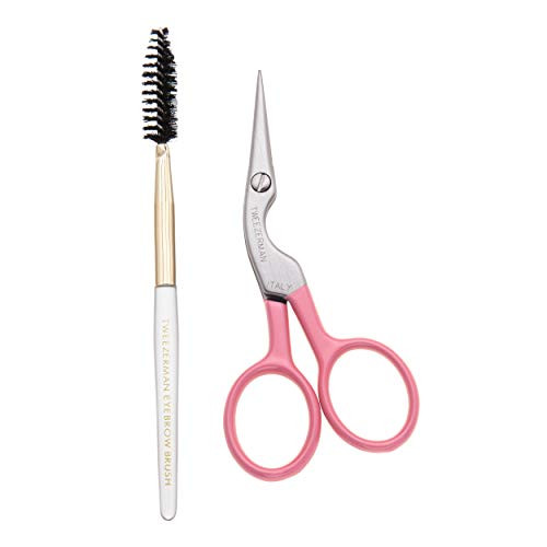 Tweezerman Exclusive Tea Rose Brow Shaping Scissors Brush