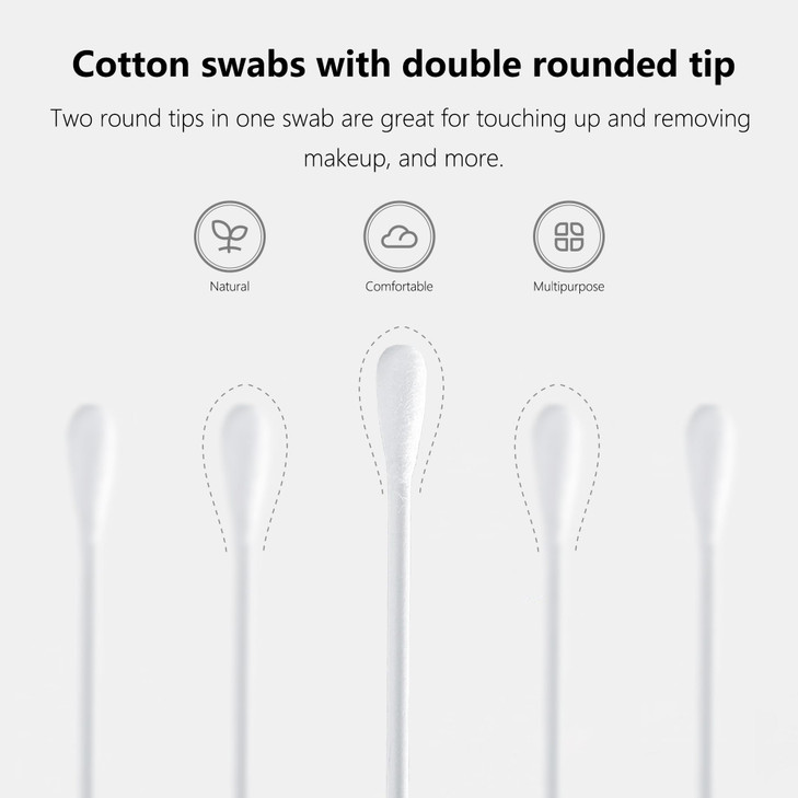 Natural Paper Cotton Swabs 1000ct Double Tips Cotton Buds for Personal Care