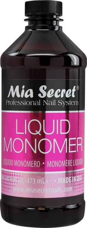 16 oz Mia Secret Liquid Monomer Professional Acrylic Nail Liquid for Acrylic Powder EMA monomer