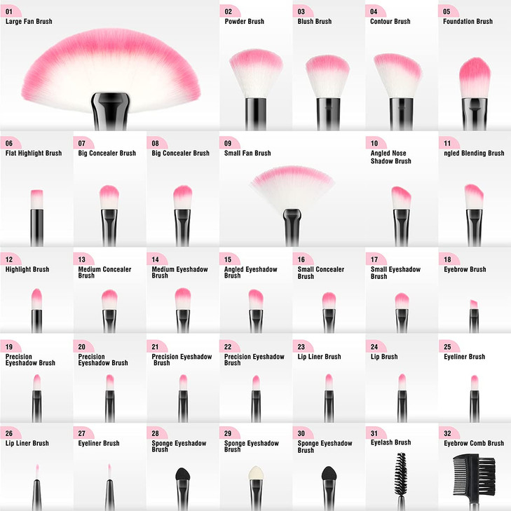 Makeup Brushes VANDER 32pcs Makeup Brush Set Professional Soft Synthetic Foundation powder concealer blending Make up Br