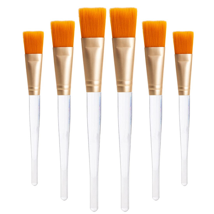 Tegelrying Facial Mask Brush6 Pieces Soft Face Brushes Mud Mask Applicator Clear Handle for Applying Sleeping MaskDIY Cl