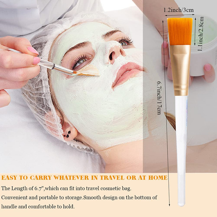 Tegelrying Facial Mask Brush6 Pieces Soft Face Brushes Mud Mask Applicator Clear Handle for Applying Sleeping MaskDIY Cl