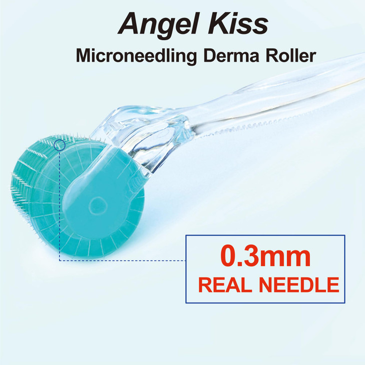 Derma Roller Real Needles Angel Kiss 030mm Microneedling Roller with Case 192 Stainless Steel Micro Needling Dermal Kit