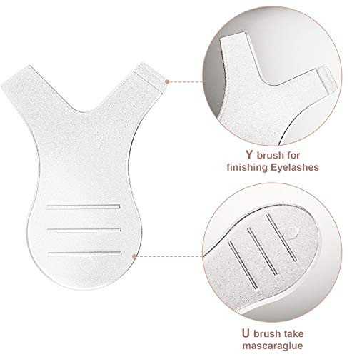 Leinuosen 20 Pack Y Lash Lift Tool Y Shape Eyelash Brush Silicone Grafting Lash Brush for Eyelash Extension Clean up