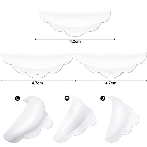 Hicarer 48 Pieces Lash Lift Rods Silicone Eyelash Pads Raise Eyelashes Perming Curler Rods Small Medium Large Silicone L