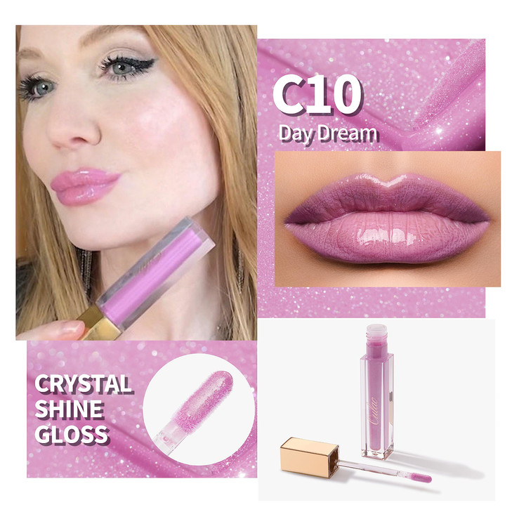 Oulac Light Purple Lip Gloss High-shine Moisturizing Lip Gloss Oil Liquid Lipstick Non-stick Cup Glitter Lipstick Lip Tint Reduce Fine Lines Lip Glaz online at globaldelivered