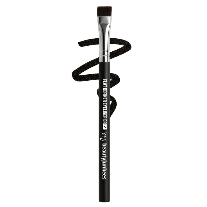 Beauty Junkees Flat Eyeliner Brush Professional Precision Makeup Brush for Sharp Eye Liner Eyebrow Shaping Concealer App
