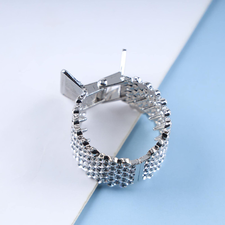 Yheakne Boho Crystal Ponytail Holder Gold Cz Ponytail Hair Cuff Barrette Round Shining Hair Holder Clip Vintage Rhinestone Hair Tie Band Cuff Bling H