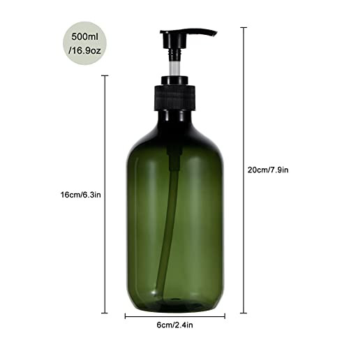 Sdoot Green Pump Bottle 2 Pack 10oz Shampoo Pump Bottle Plastic Pump Dispenser Bottle Squeeze Containers for Shampoo Lot