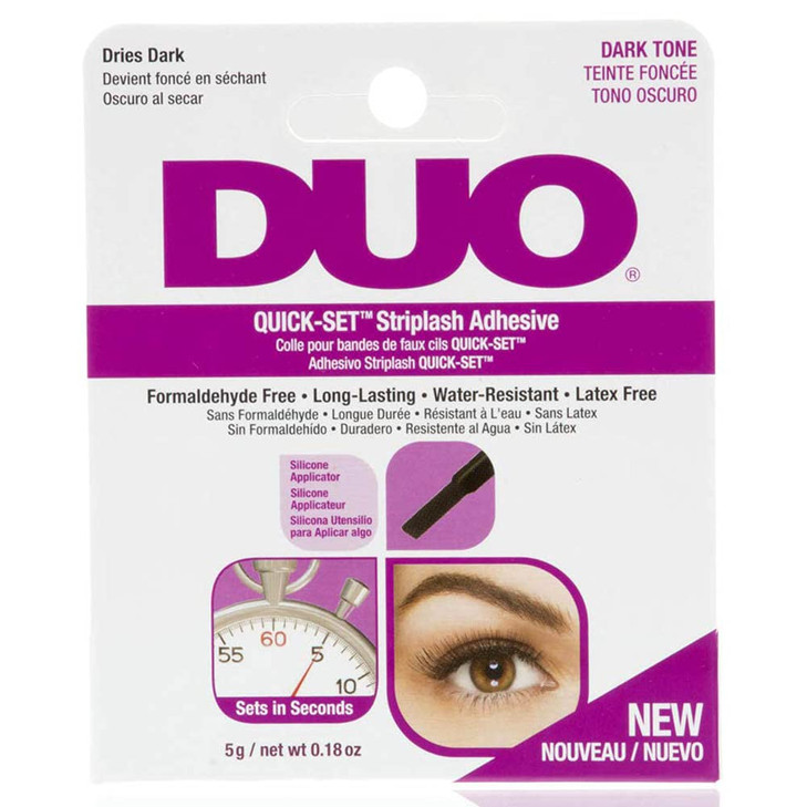 DUO QuickSet Strip Lash Adhesive Dark Tone QuickDrying LongLasting WaterResistant Lash Glue for Strip Individual Lashes
