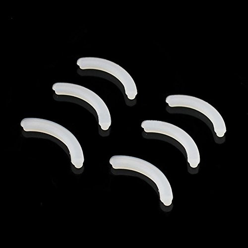 Lelines Eyelash Curler Refill Pads Rubber Replacement Pads for Standard Eyelash Curler 6 Pieces White