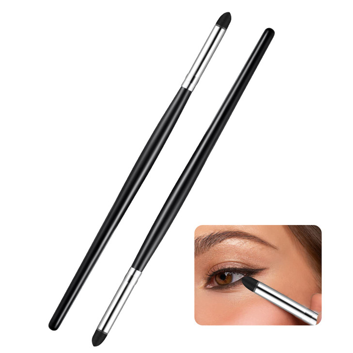 Zubebe 2 Pcs Eyeliner Smudge Brush Pencil Soft Makeup Tool Eyeshadow Blending Brush Eye Pencil Brush Eyeliner Smudge Too