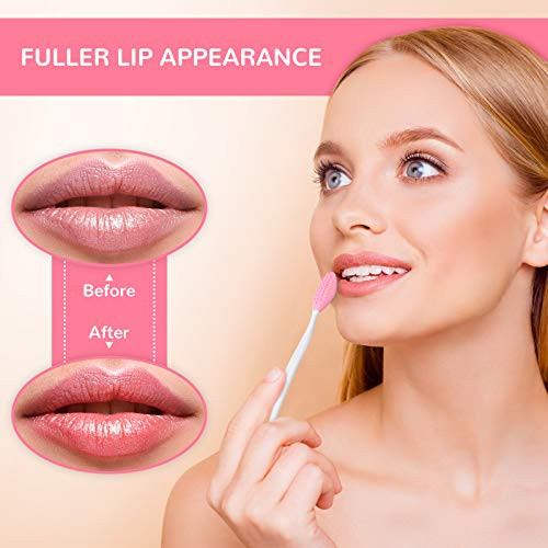 Patelai 24 Pcs Lip Scrub Brush Silicone Lip Scrubber Exfoliator with Container Double Sided Soft Cleansing Brush Tool fo